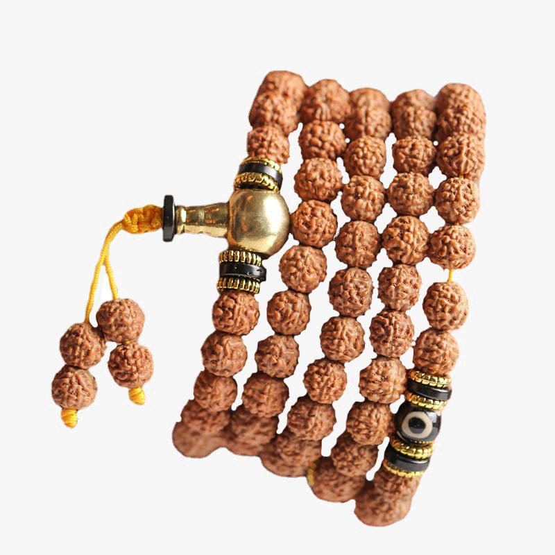 108 Beads Bodhi Seed Mala Bracelet for Meditation & Luck