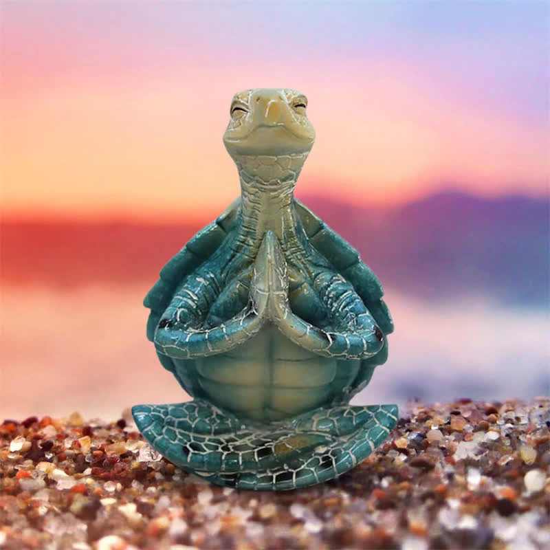 Tibetan Yoga Meditating Turtle Resin Statue for Wisdom