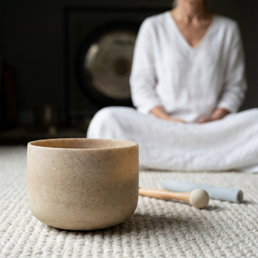 E Note Tea Topaz Gemstone Fusion Crystal Singing Bowl