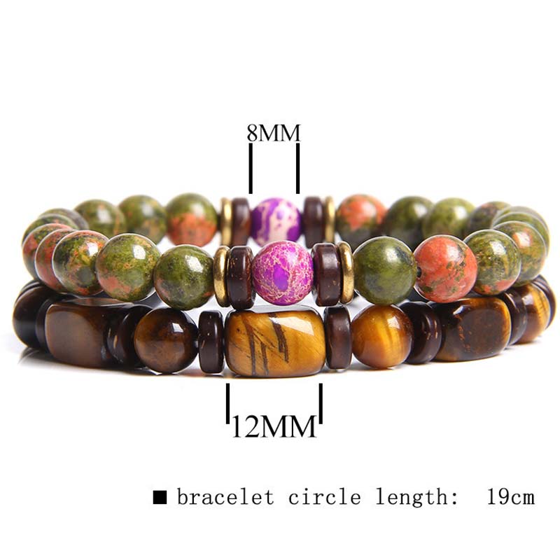 8mm Tiger Eye Emperor Stone Healing Bracelet for Meditation