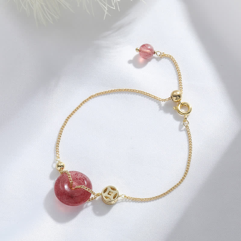 Strawberry Quartz Love Bracelet for Peace & Healing