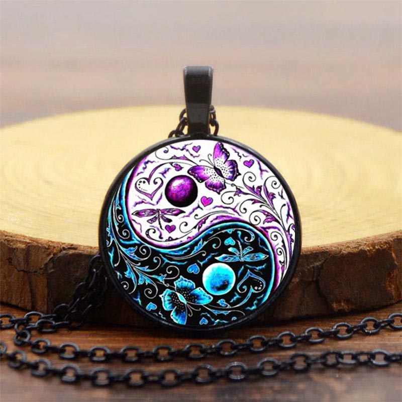 Copper Yin Yang Balance Necklace Pendant Unisex