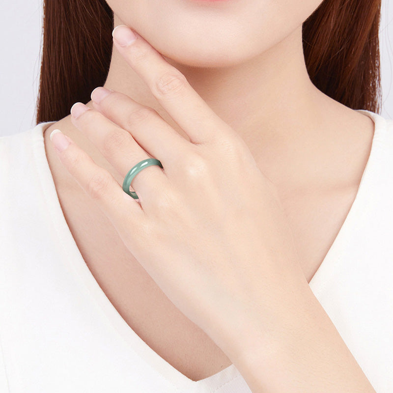 16mm Jade Ring for Prosperity, Protection & Success