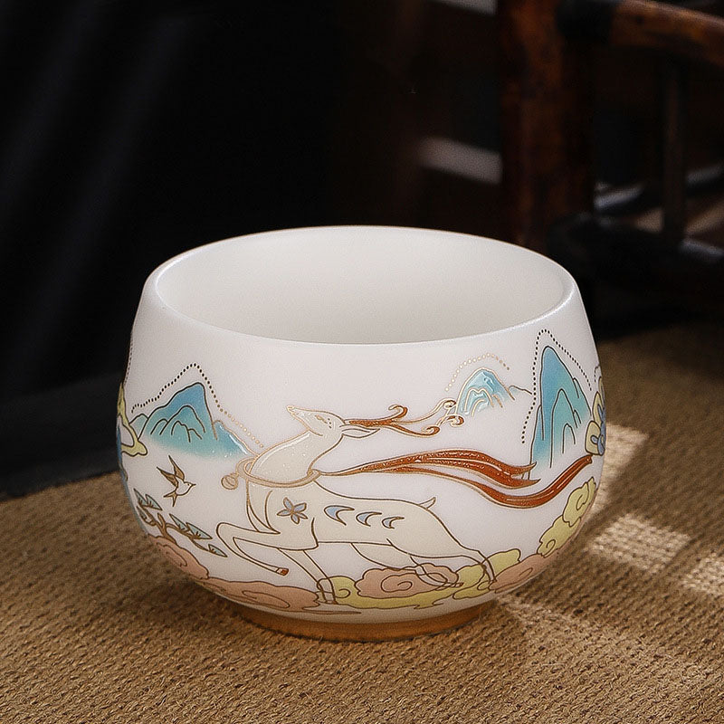 Ceramic Zen Teacup 185ml for Mindful Kung Fu Tea Ceremony