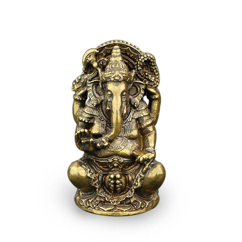Copper Ganesh Elephant Statue for Wealth and Protection