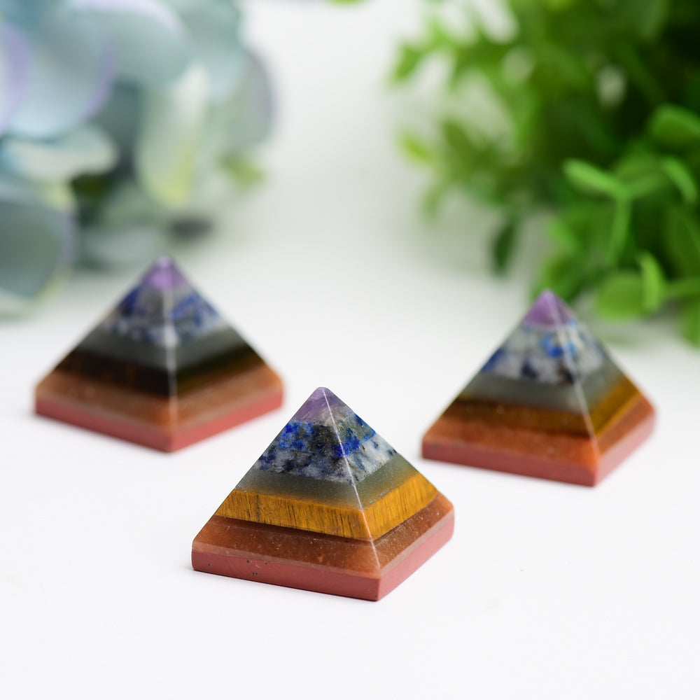 1.0 inch Chakra Pyramid Crystal Carving for Healing Energy