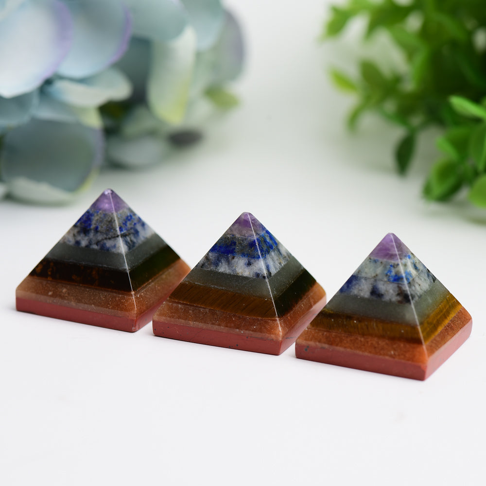 1.0 inch Chakra Pyramid Crystal Carving for Healing Energy