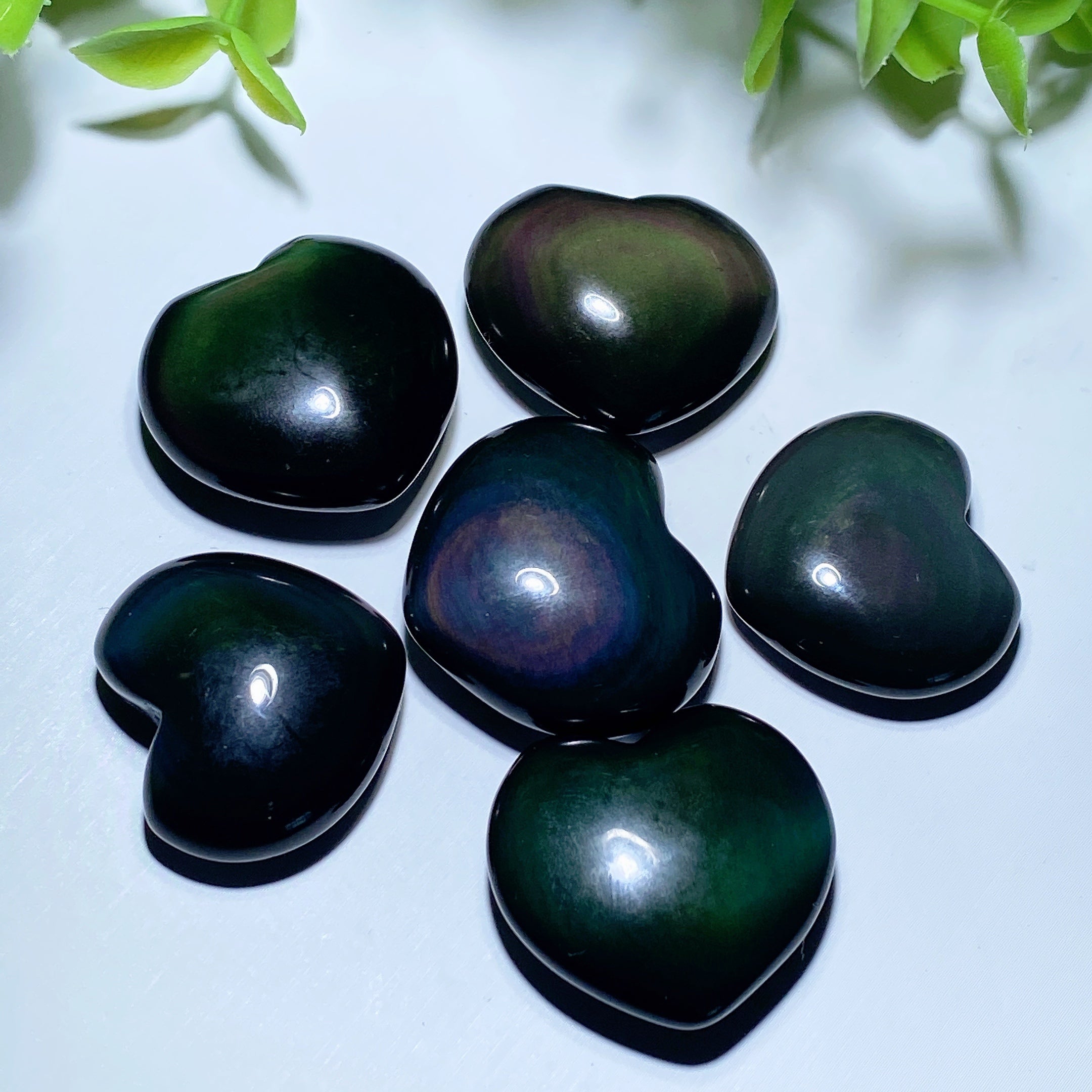 1.0 inch Rainbow Obsidian Heart Crystal for Healing & Protection