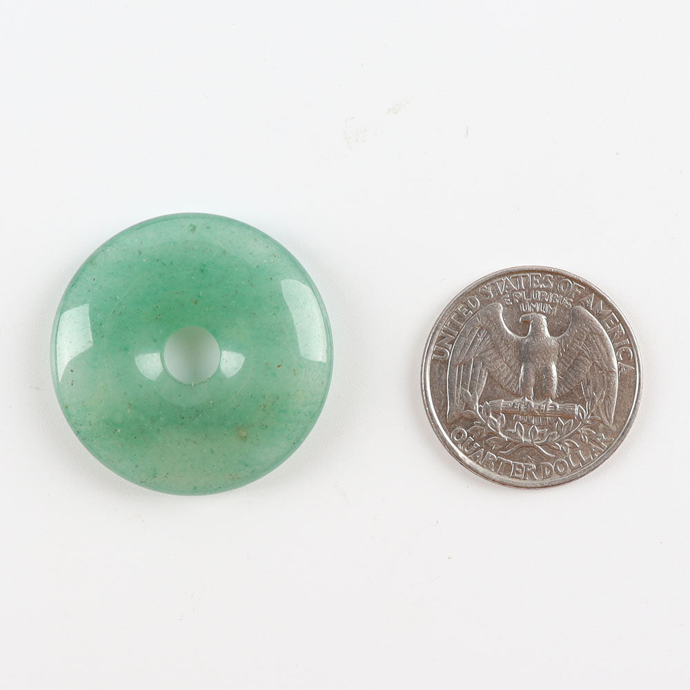 1.08 inch Aventurine Round Crystal Donut Pendant