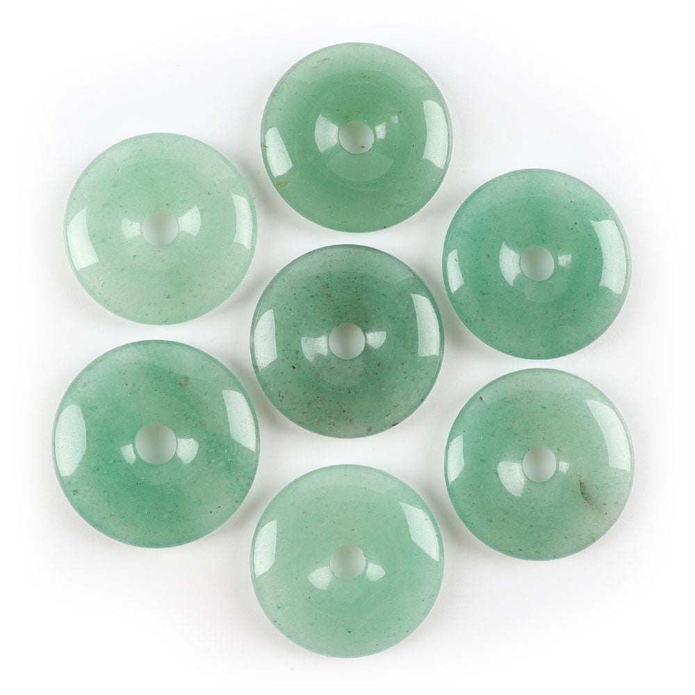 1.08 inch Aventurine Round Crystal Donut Pendant