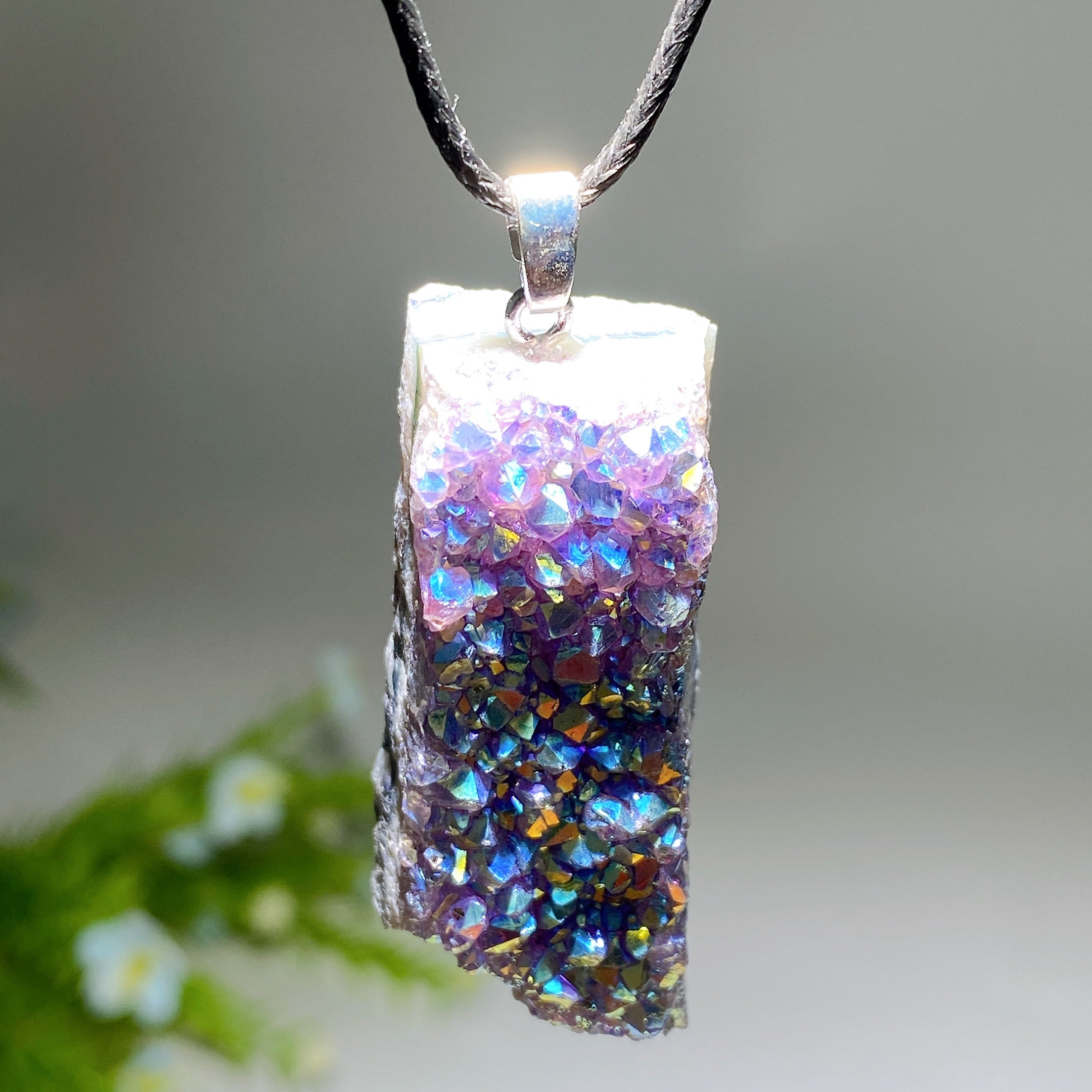 1.1-1.8 inch Raw Amethyst Cluster Pendant for Healing