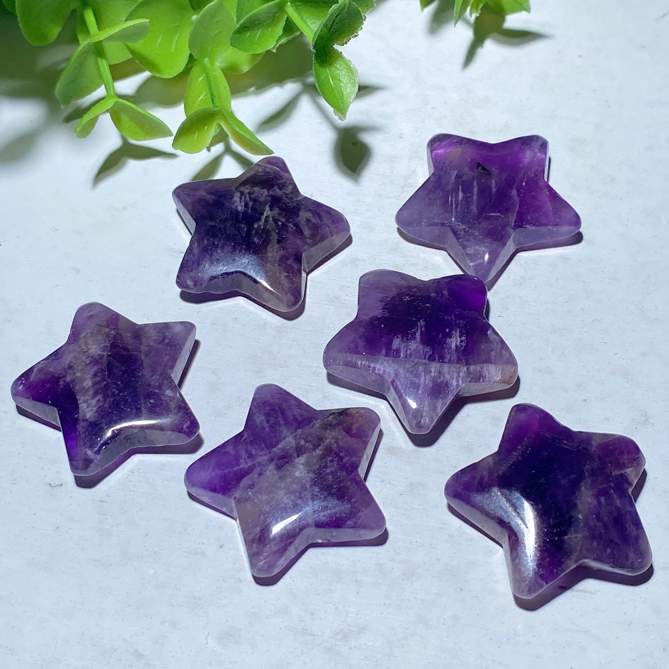 1.1 inch Amethyst Moon Star Crystal Figurines for Healing