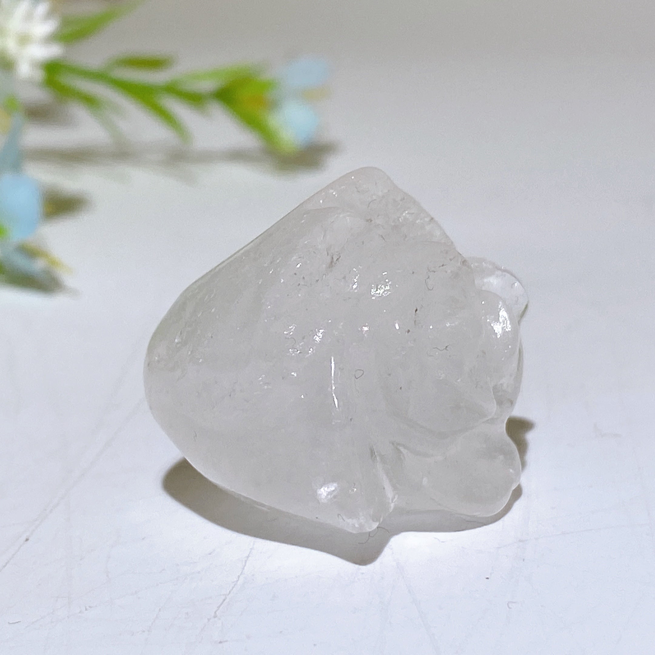 1.1 inch Crystal Flower Carving Figurine for Healing Energy