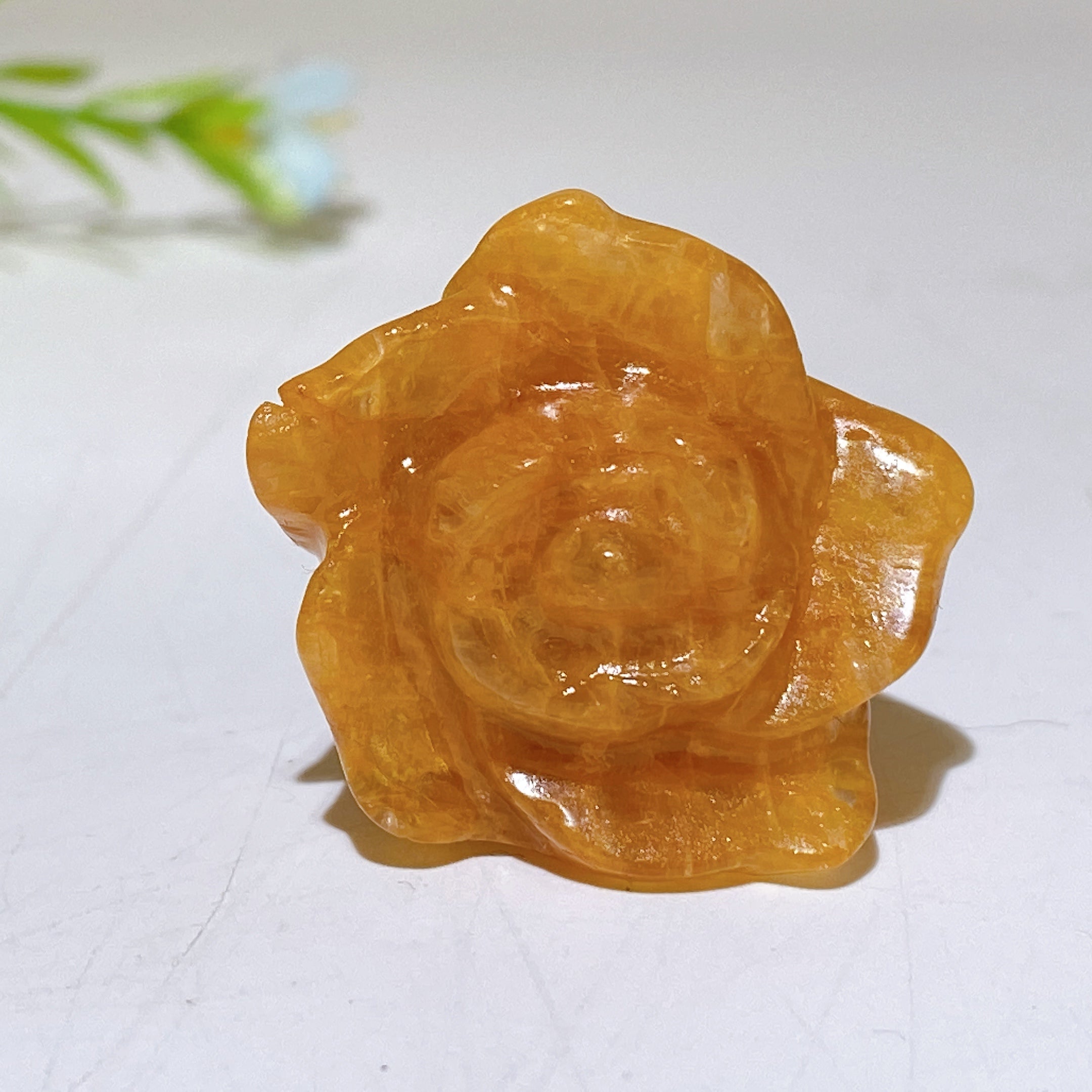 1.1 inch Crystal Flower Carving Figurine for Healing Energy