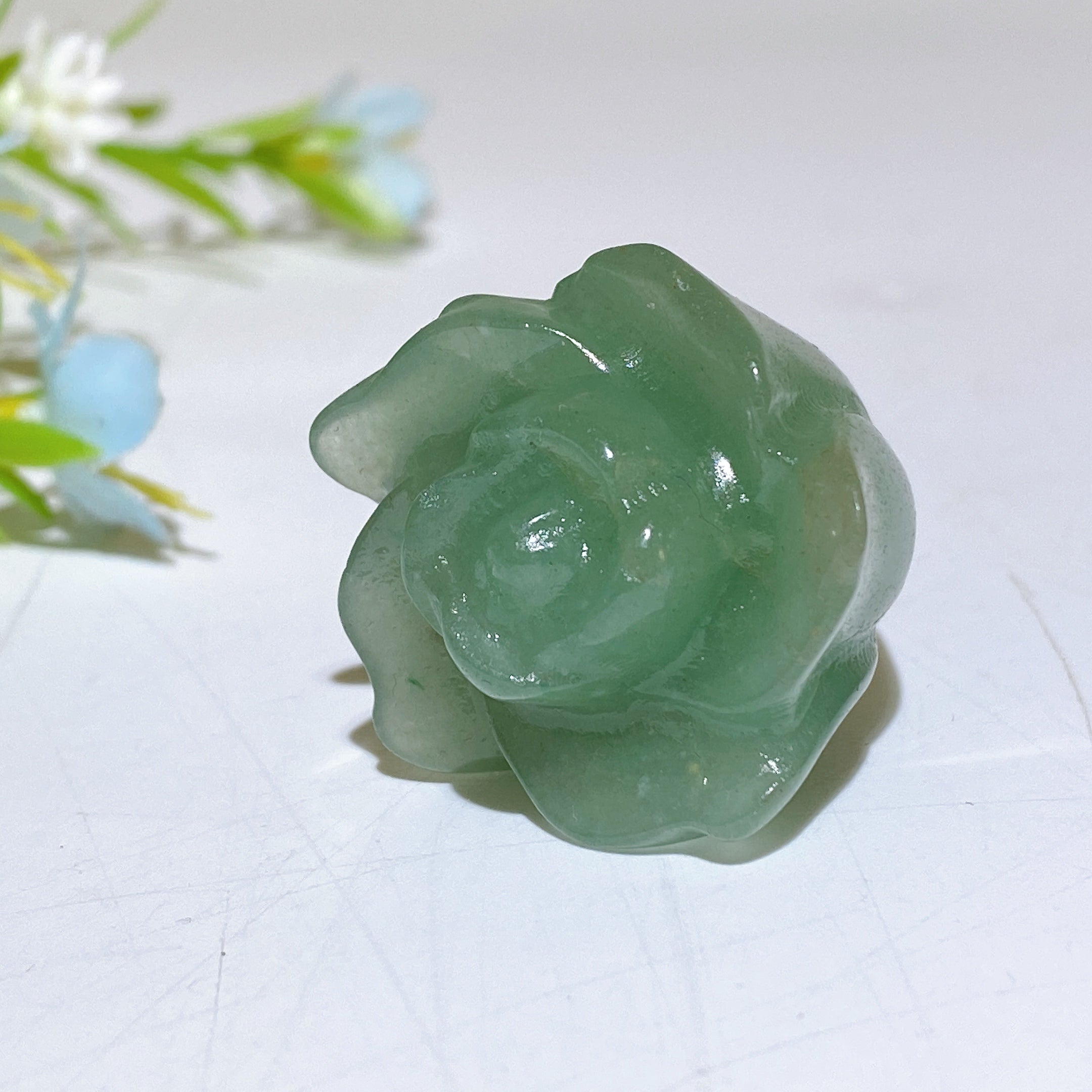 1.1 inch Crystal Flower Carving Figurine for Healing Energy