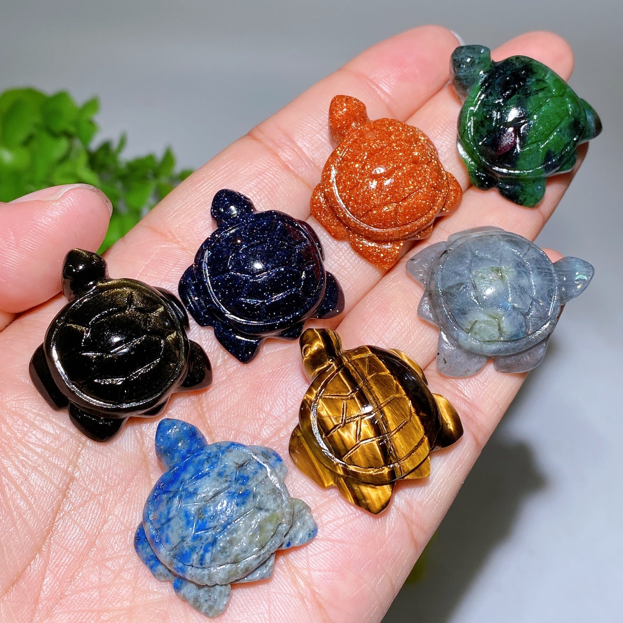 1.1 Inch Crystal Turtle Carving for Healing Energy