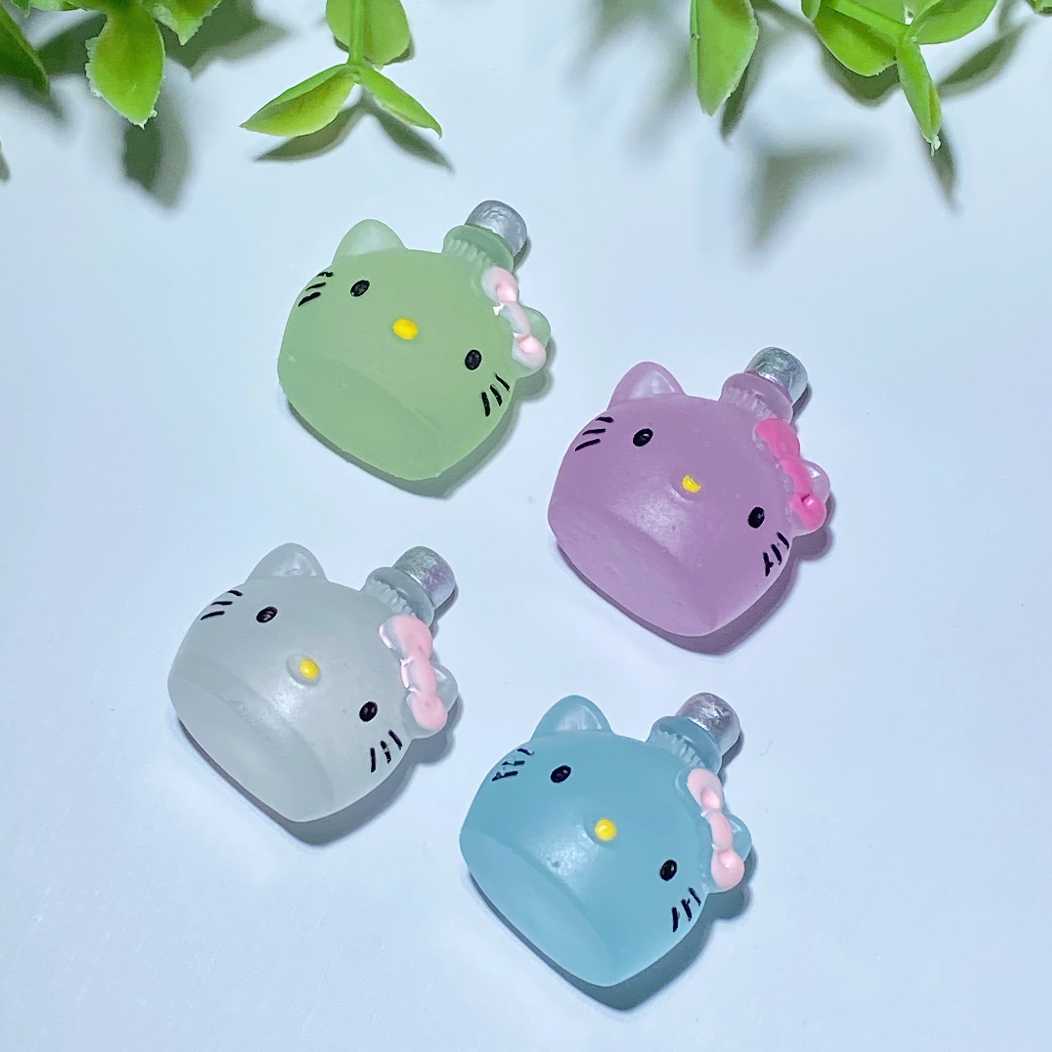 1.1 Inch Mini Resin Cat Figurine with Luminous Color Glow
