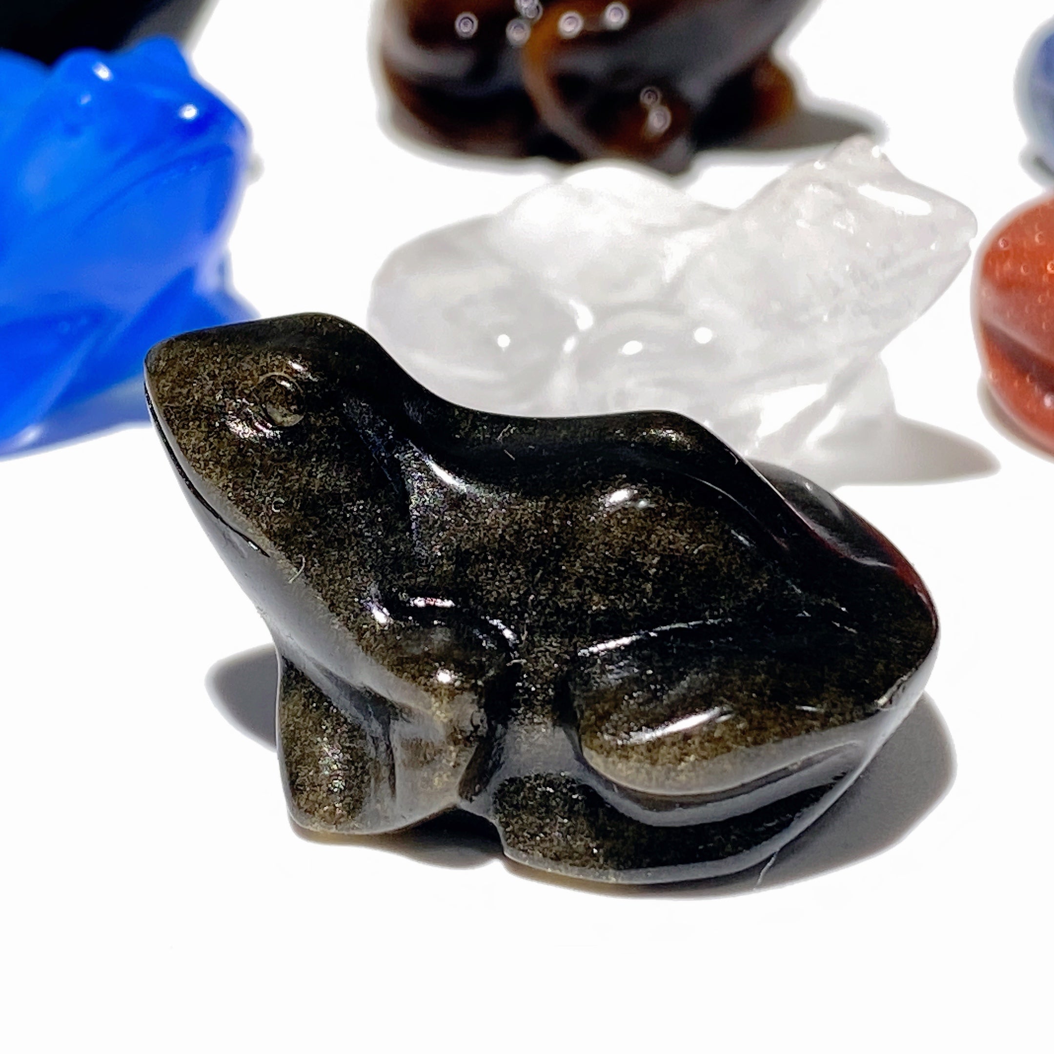 1.1 inch Mixed Crystal Frog Carving for Healing