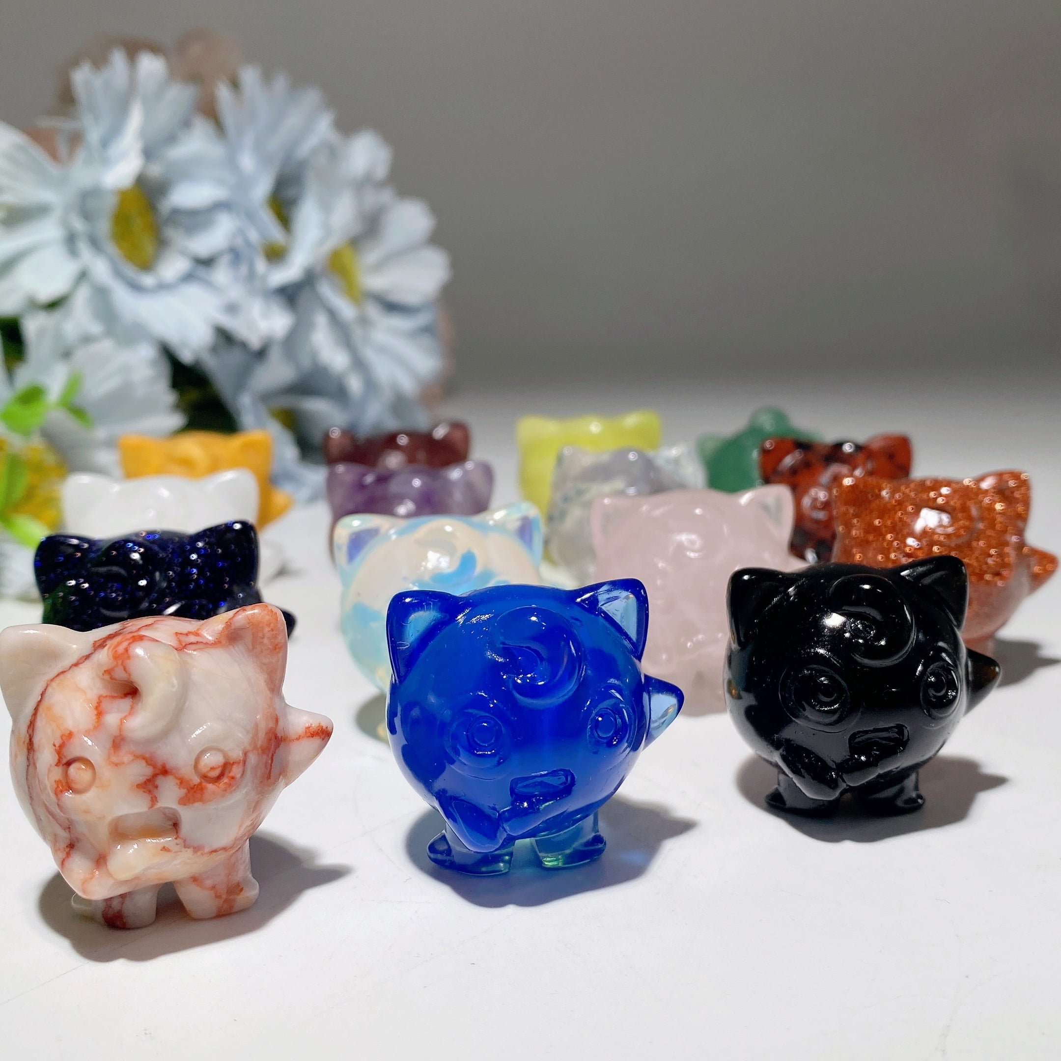 1.1 inch Mixed Crystal Jiggly Puff Figurine for Healing