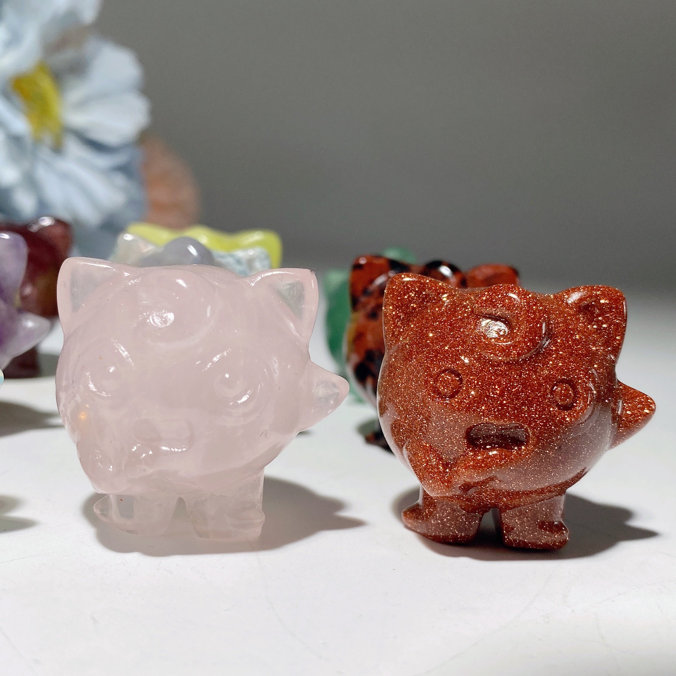 1.1 inch Mixed Crystal Jiggly Puff Figurine for Healing