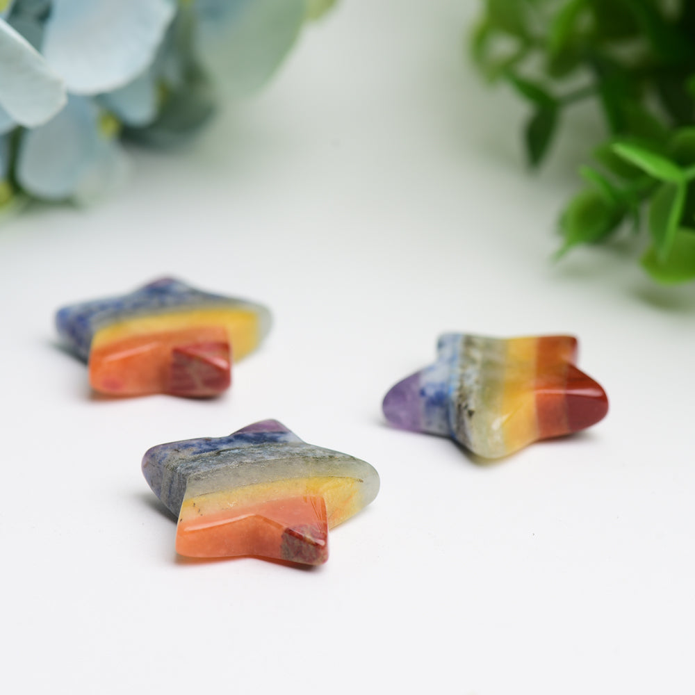 1.1in Chakra Star Crystal Carving for Chakra Healing