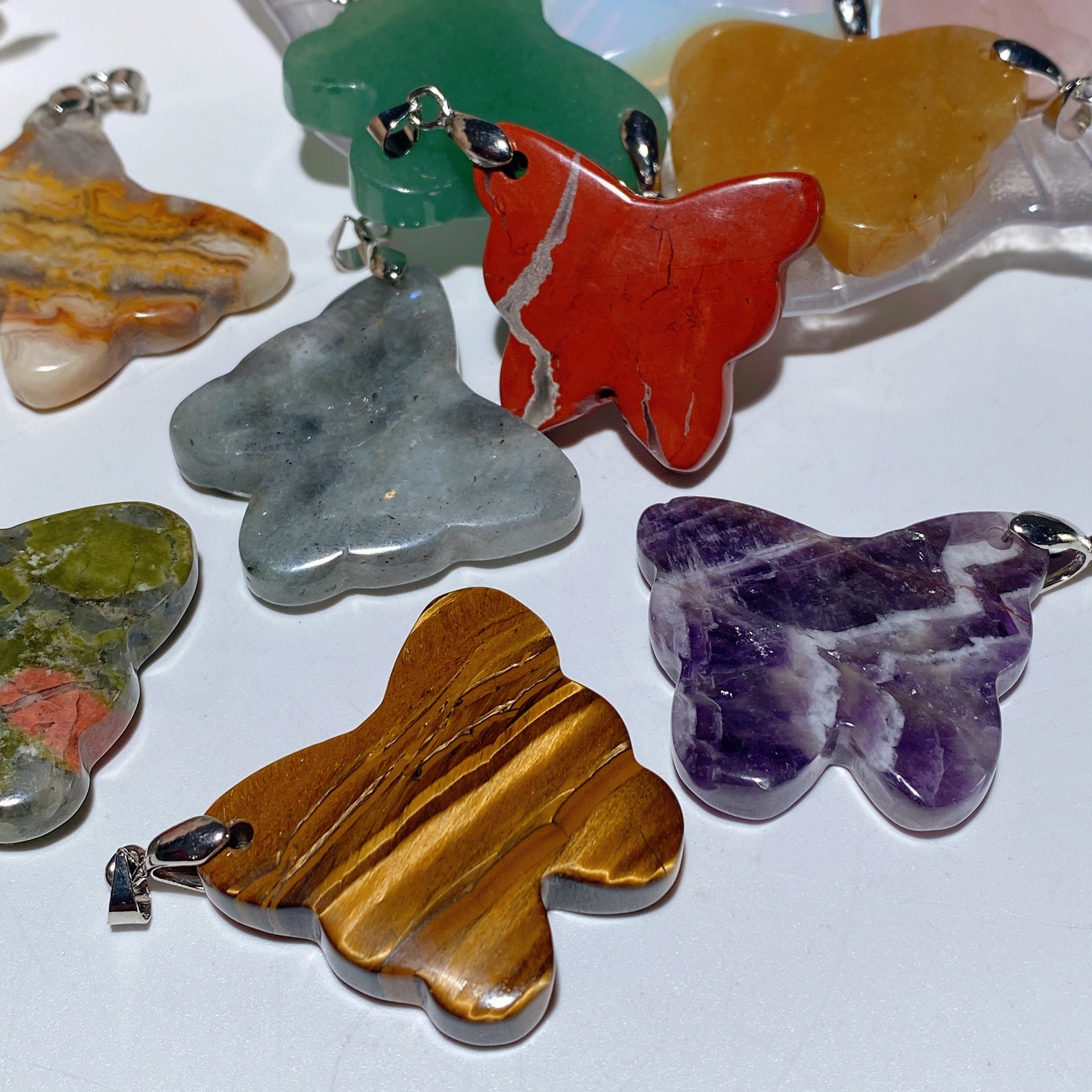 1.2-1.3 Inch Mixed Crystal Butterfly Pendant Spiritual Necklace