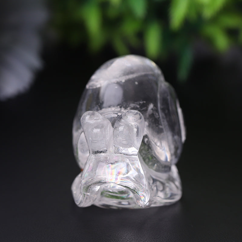 1.2-1.5 inch Clear Quartz Snail Crystal Animal Carving Figurine