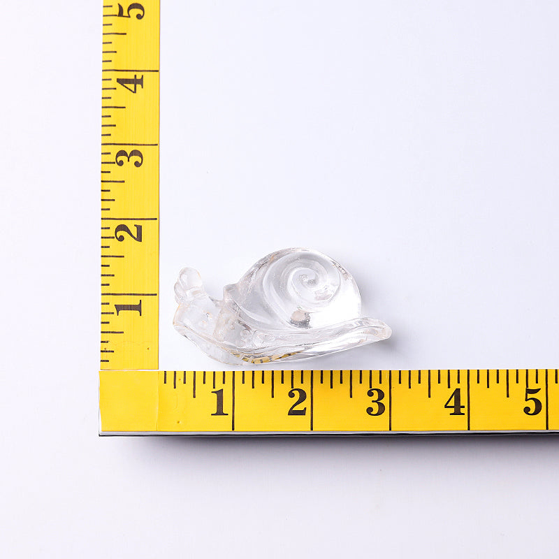 1.2-1.5 inch Clear Quartz Snail Crystal Animal Carving Figurine