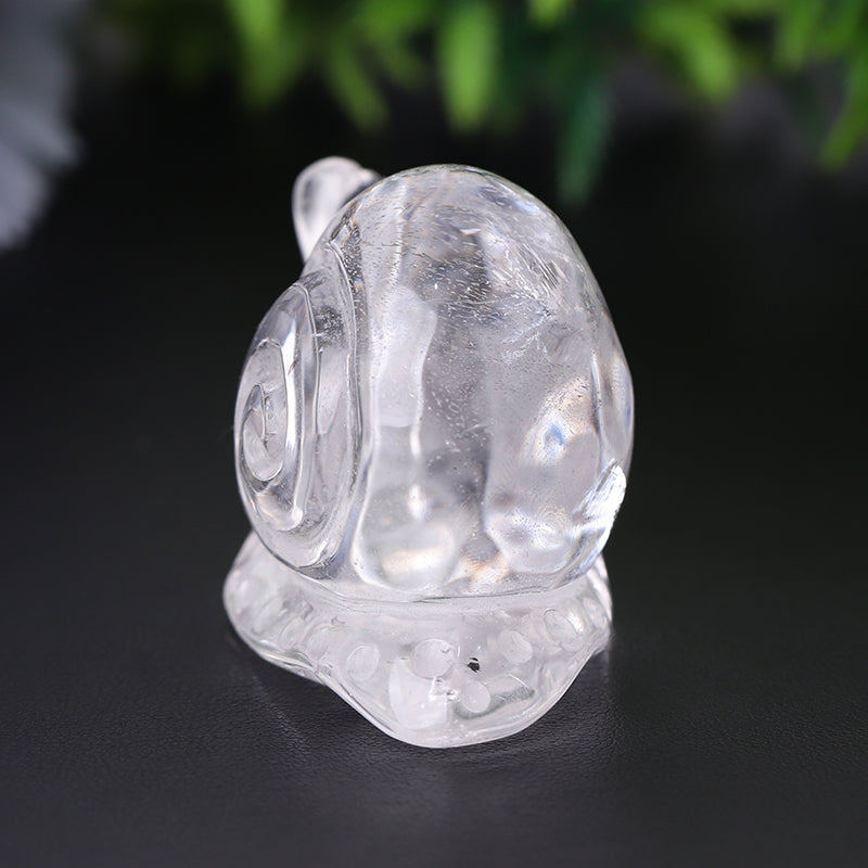 1.2-1.5 inch Clear Quartz Snail Crystal Animal Carving Figurine
