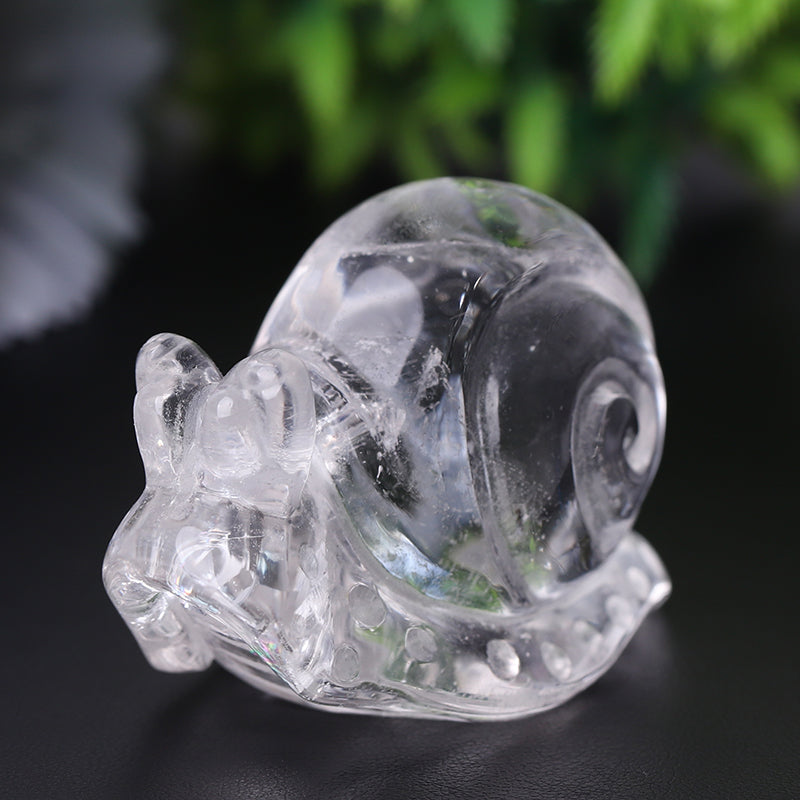 1.2-1.5 inch Clear Quartz Snail Crystal Animal Carving Figurine