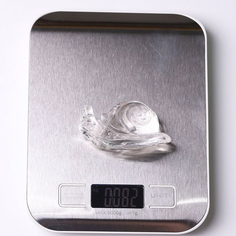 1.2-1.5 inch Clear Quartz Snail Crystal Animal Carving Figurine