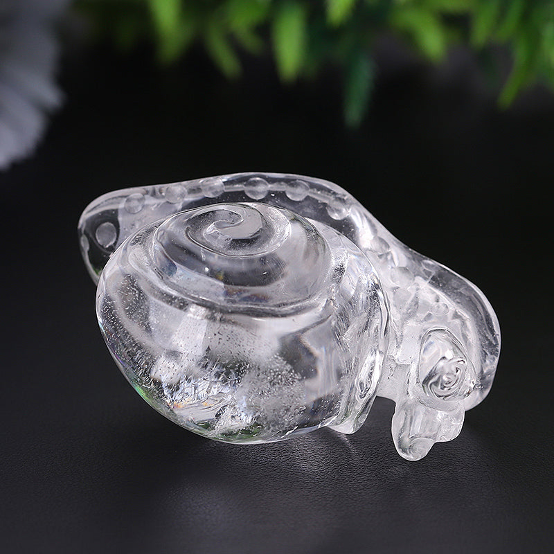 1.2-1.5 inch Clear Quartz Snail Crystal Animal Carving Figurine