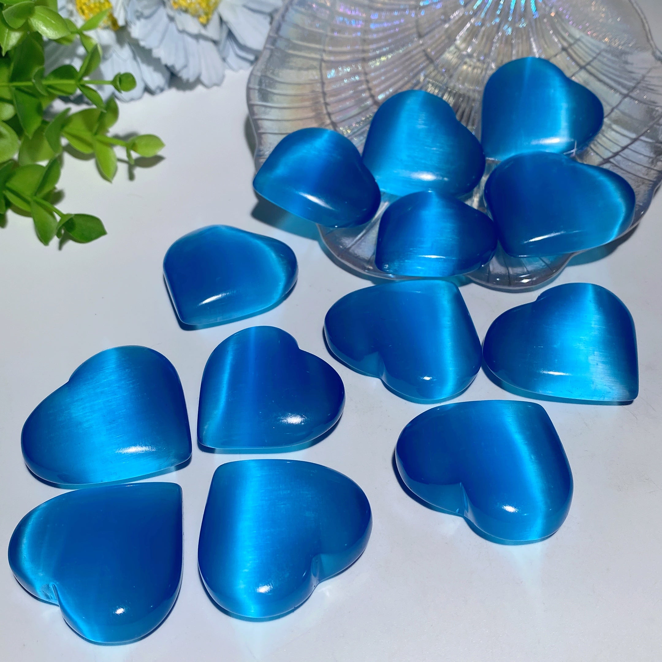 1.2-1.7" Polished Crystal Heart Carvings for Healing & Love