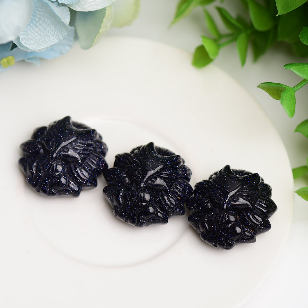 1.2 inch Blue Sandstone Nine-Tailed Fox Crystal Carving