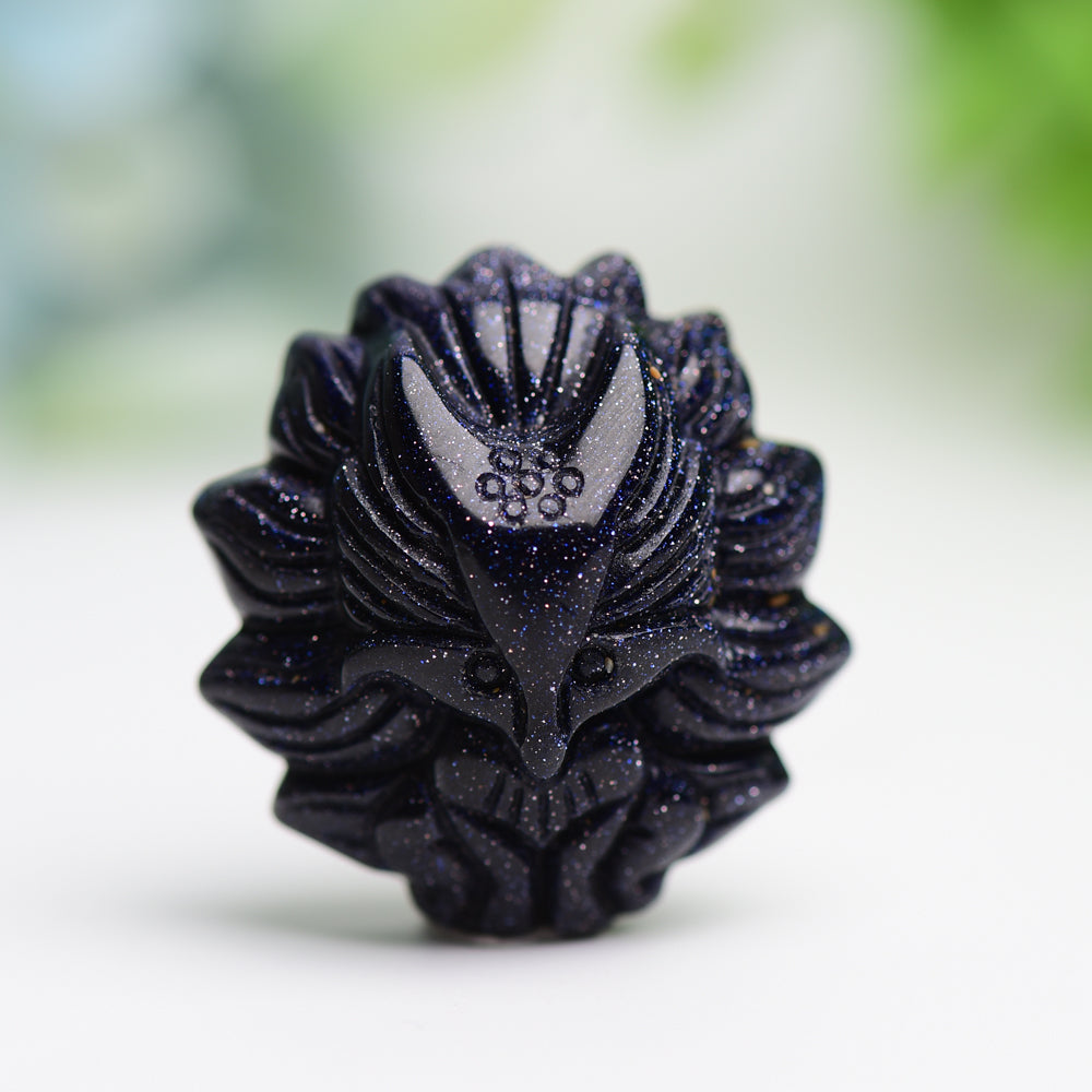 1.2 inch Blue Sandstone Nine-Tailed Fox Crystal Carving