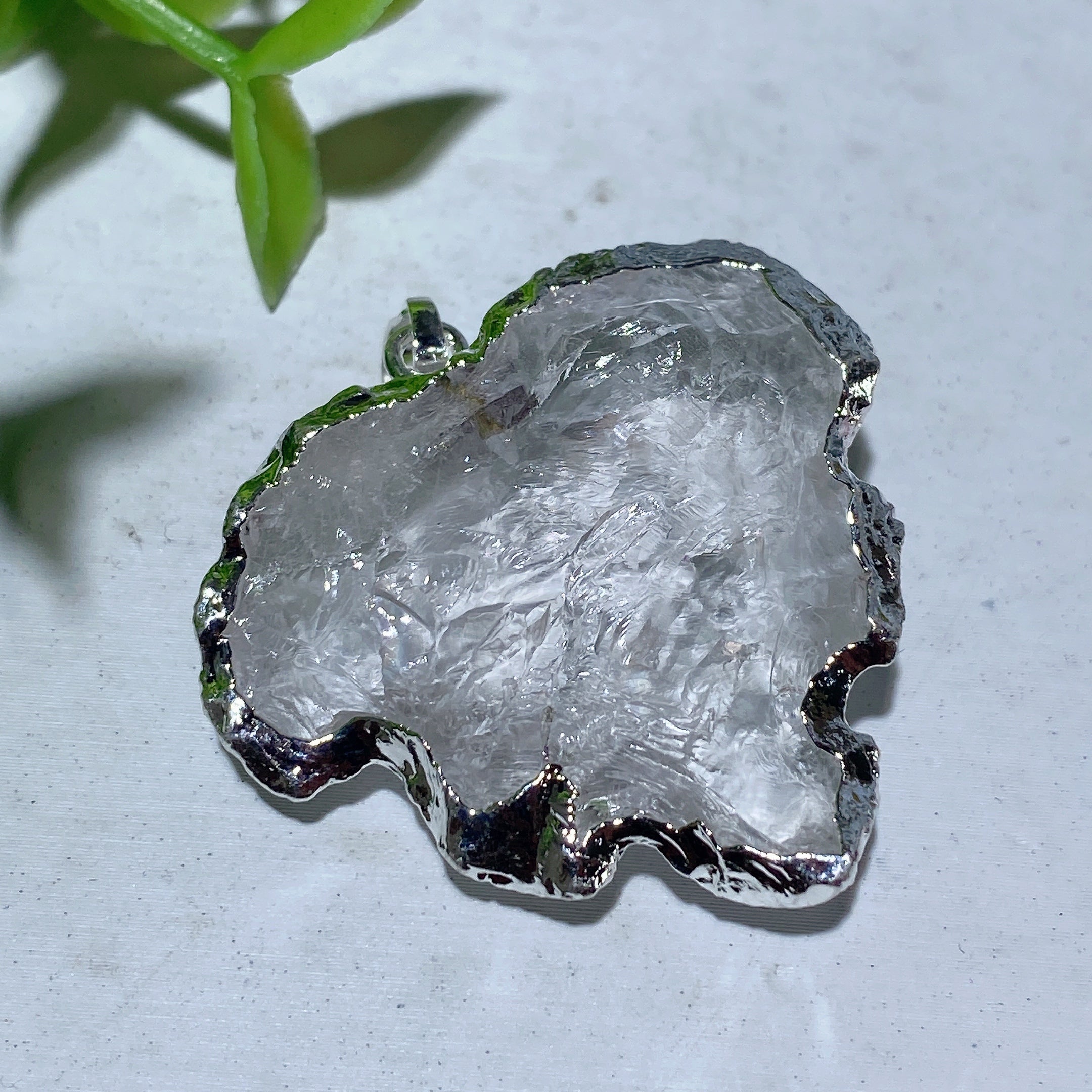 1.2 inch Clear Quartz Opalite Star Moon Shape Crystal Pendant