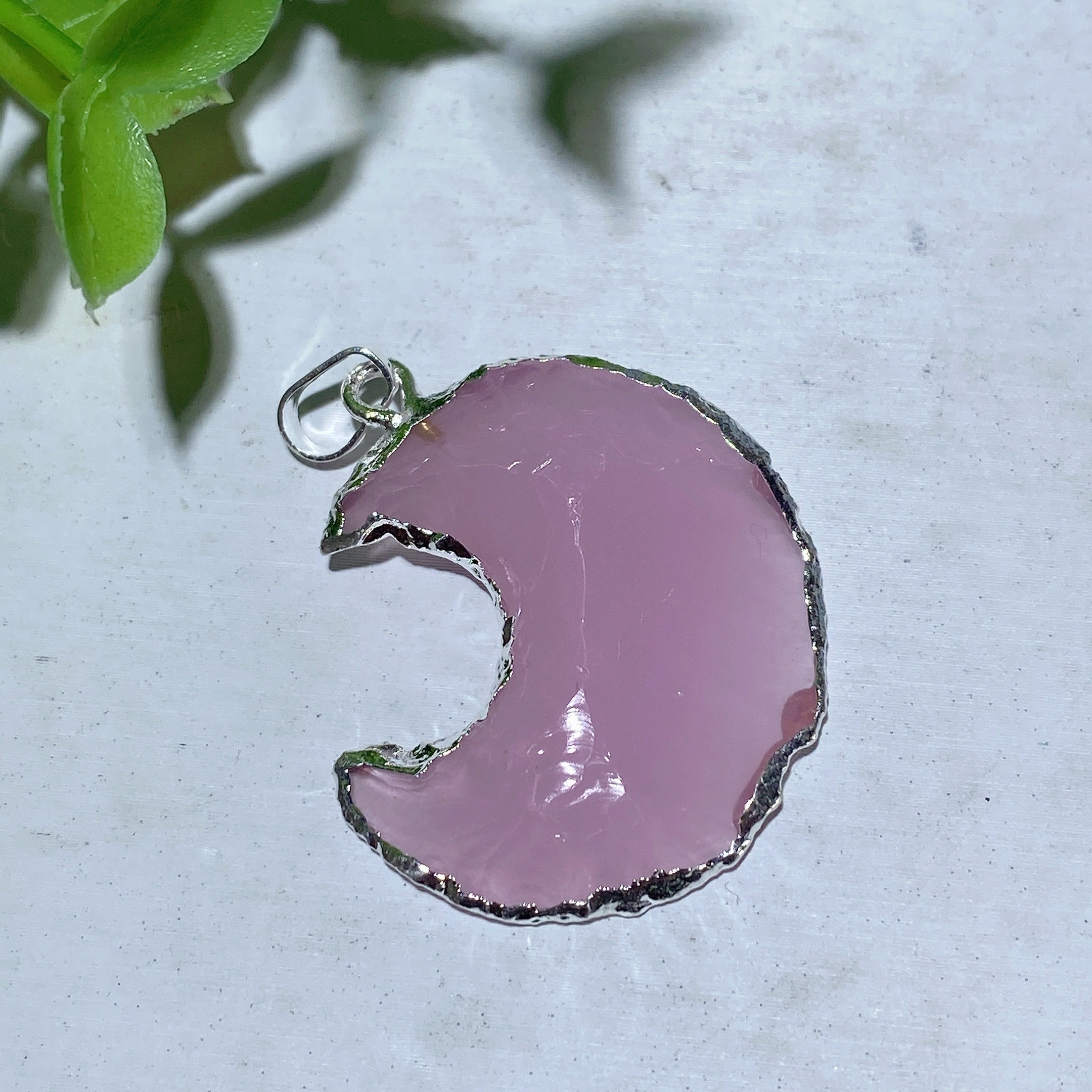 1.2 inch Clear Quartz Opalite Star Moon Shape Crystal Pendant