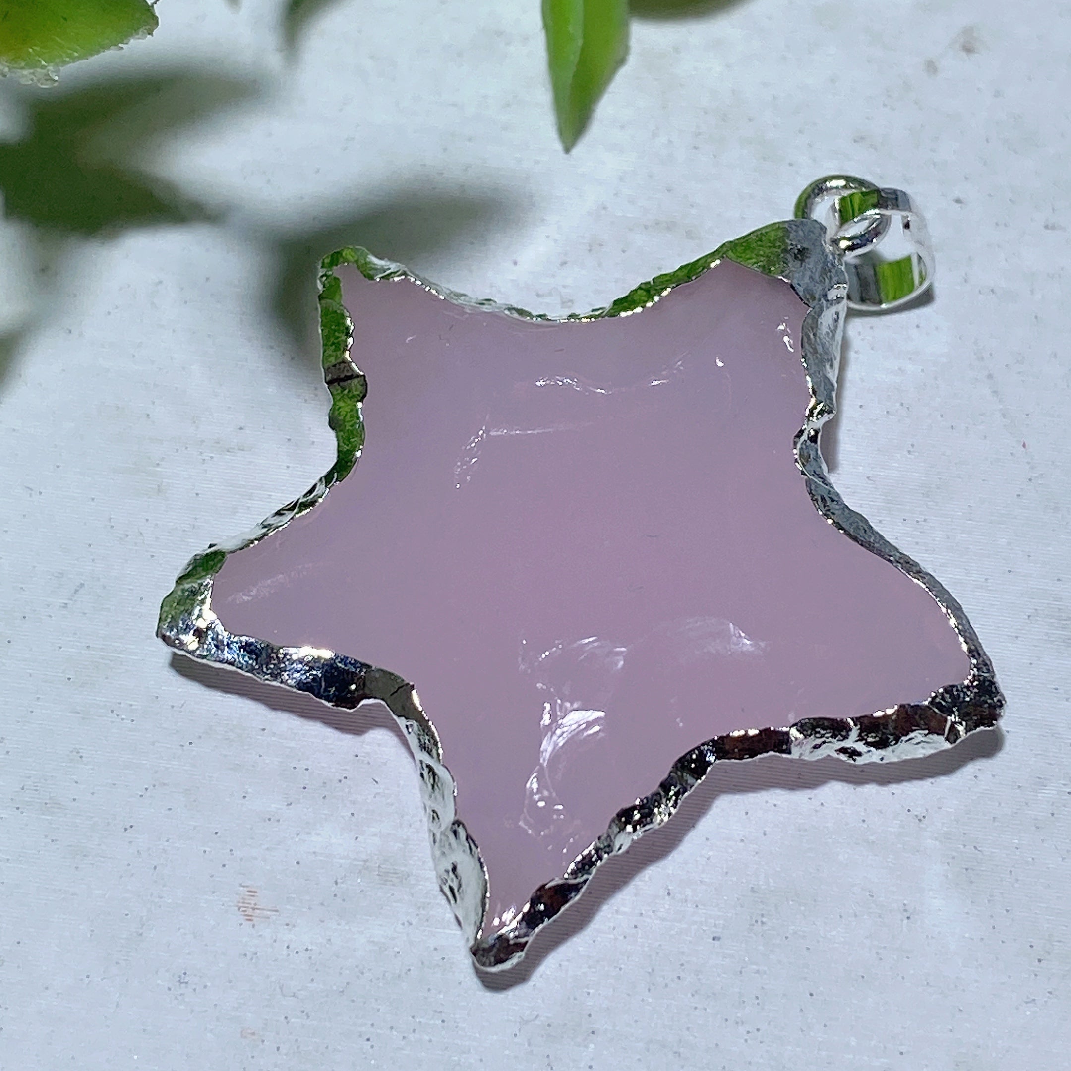 1.2 inch Clear Quartz Opalite Star Moon Shape Crystal Pendant