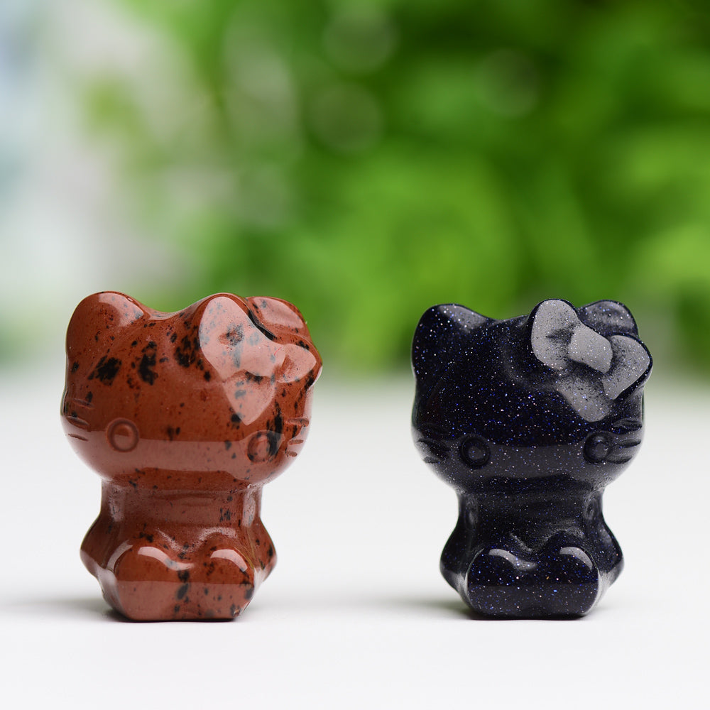 1.2 Inch Crystal Cat Carving Figurine for Healing