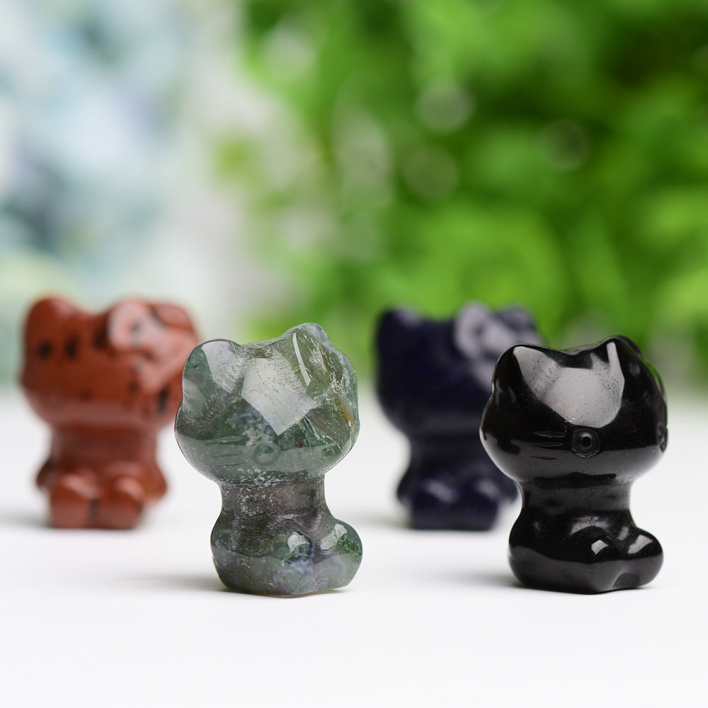 1.2 Inch Crystal Cat Carving Figurine for Healing