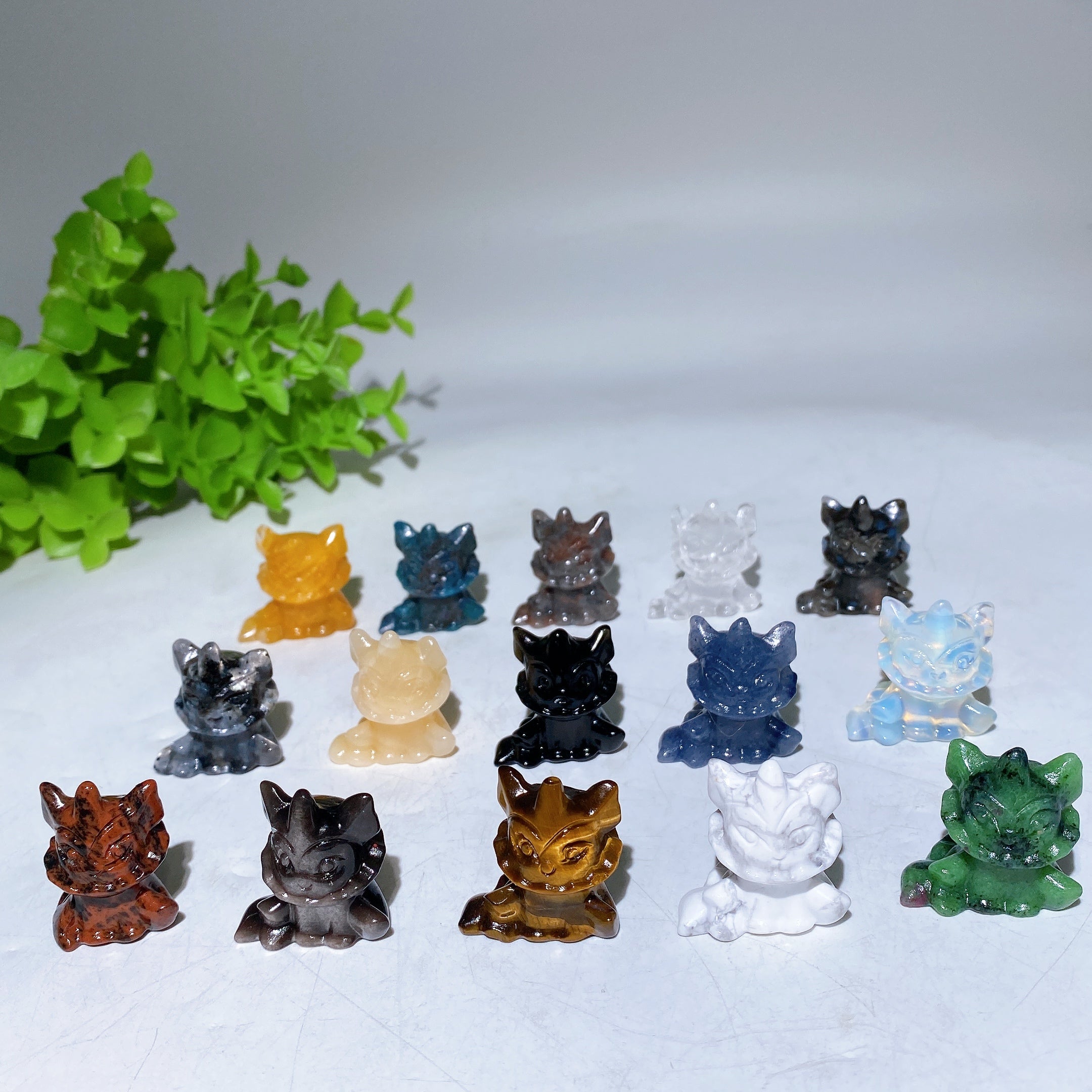 1.2-Inch Mini Crystal Figurine Carvings for Healing Energy