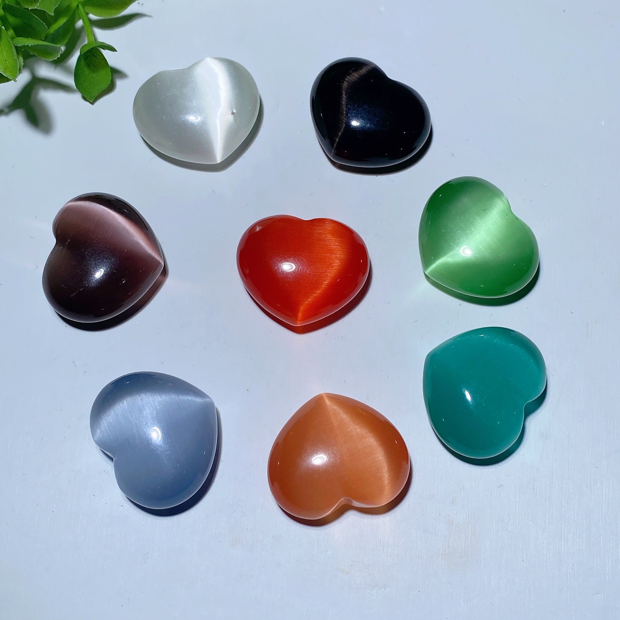 1.2 inch Mixed Cat's Eye Heart Crystal for Emotional Healing