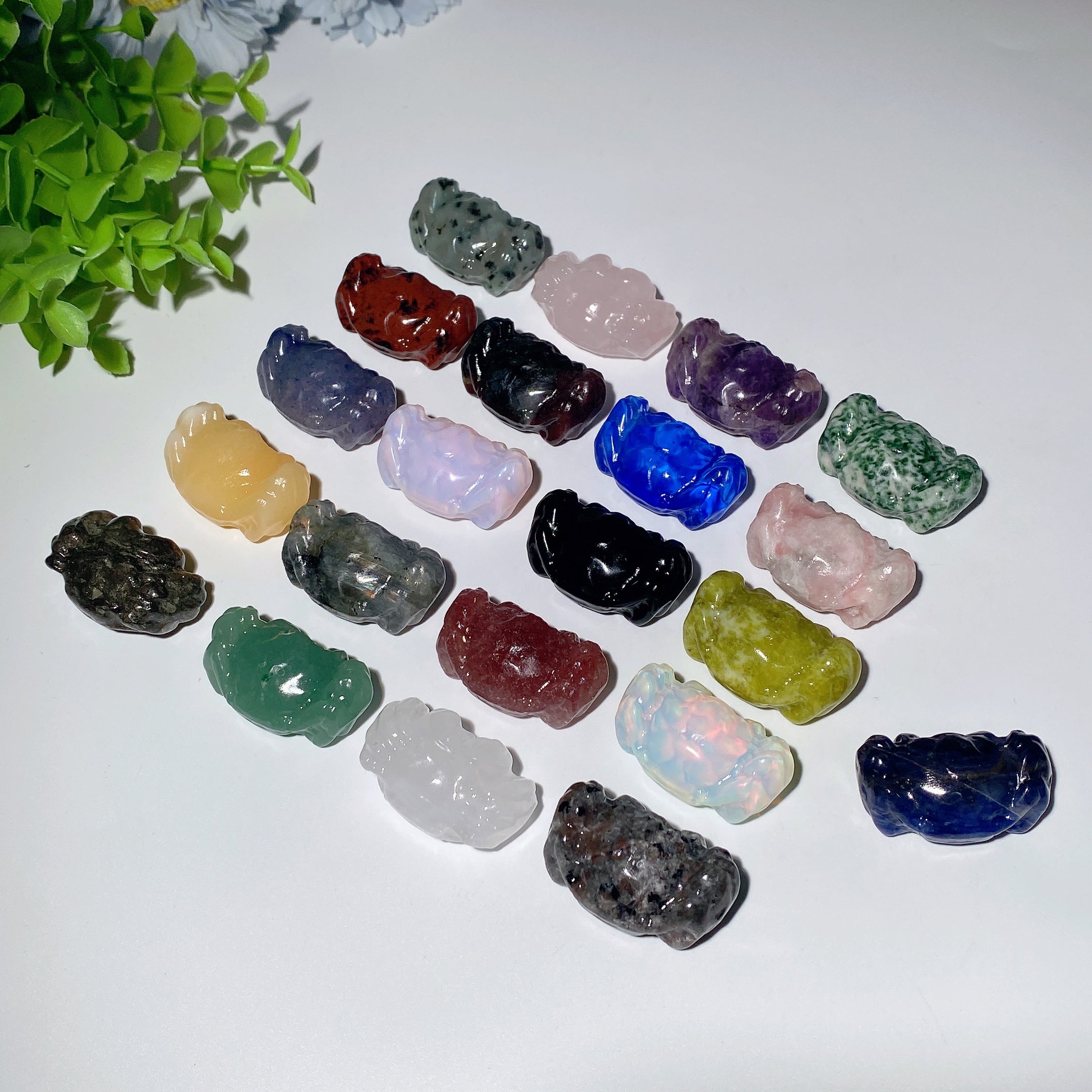 1.2 inch Mixed Crystal Crab Carving Figurine for Meditation