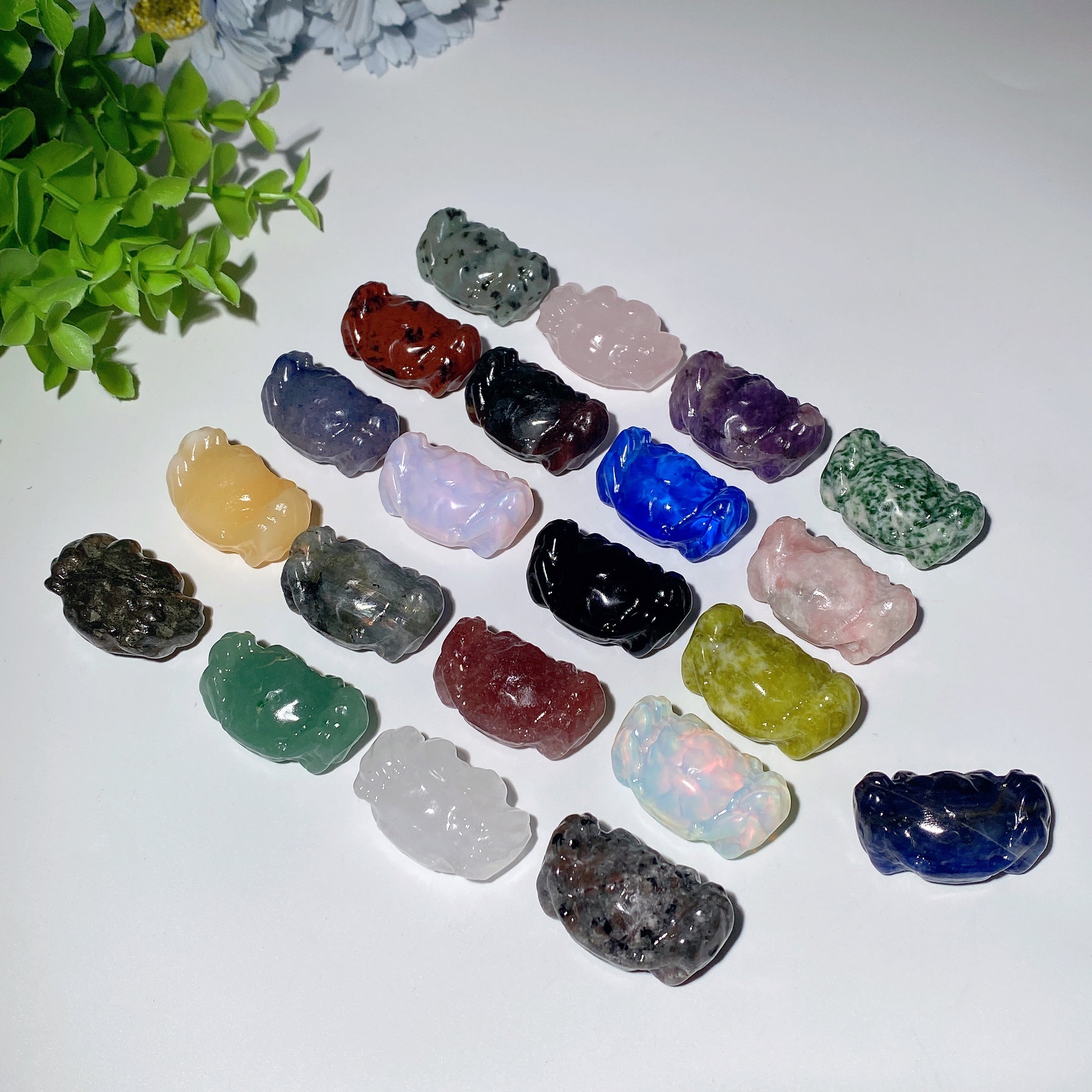 1.2 inch Mixed Crystal Crab Carving Figurine for Meditation