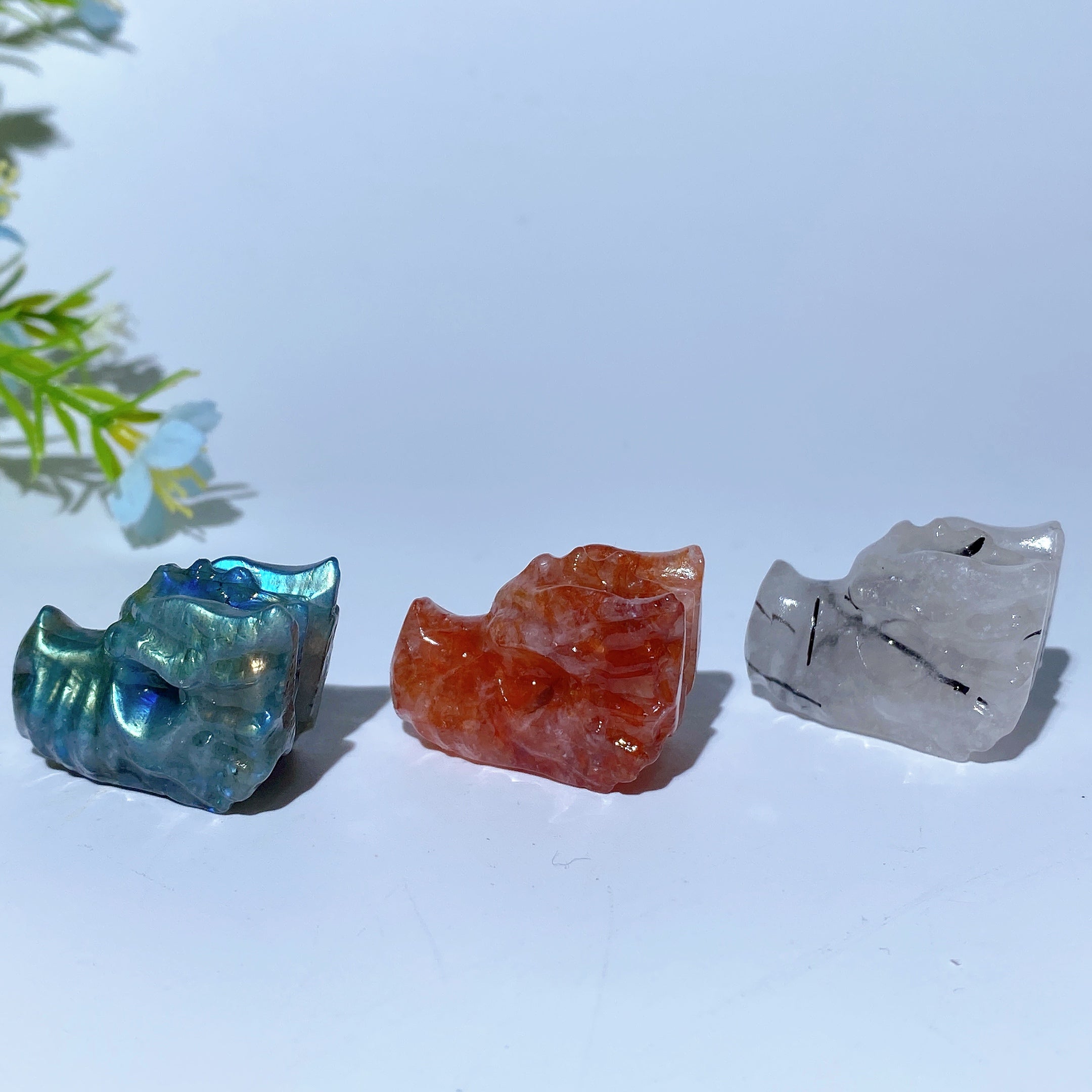 1.2-inch Mixed Crystal Dragon Figurine for Healing