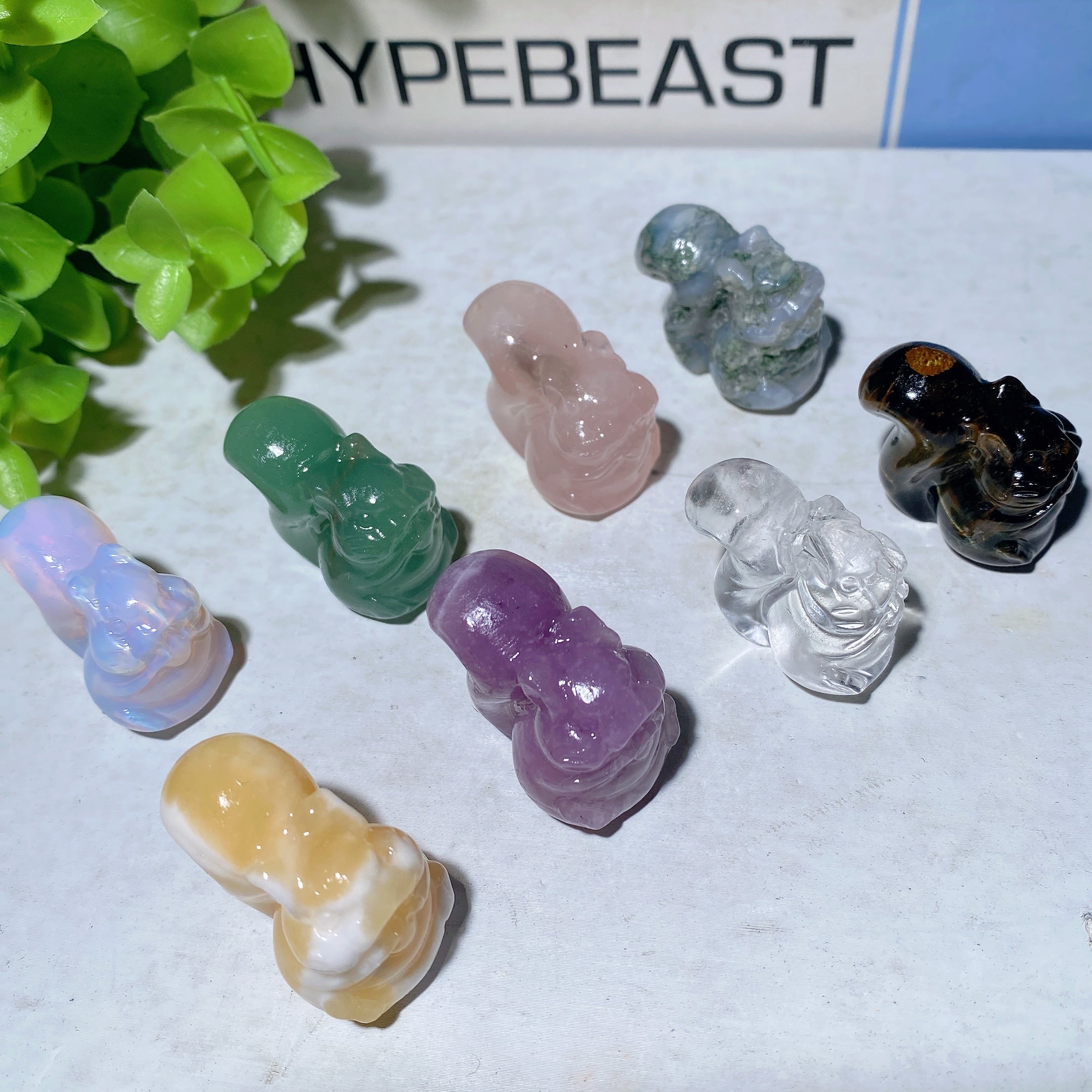 1.2-inch Mixed Crystal Healing Squirrel Figurines