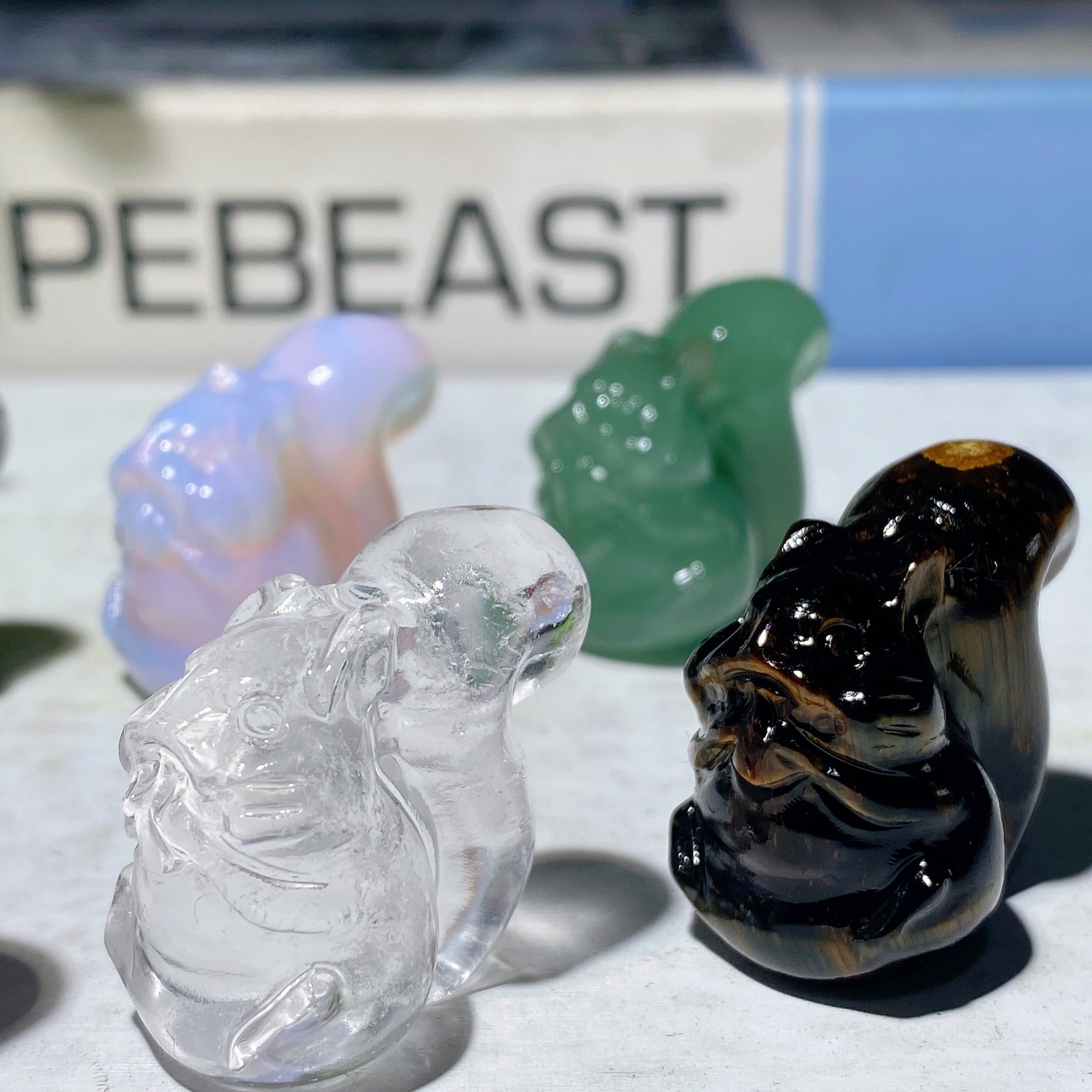 1.2-inch Mixed Crystal Healing Squirrel Figurines