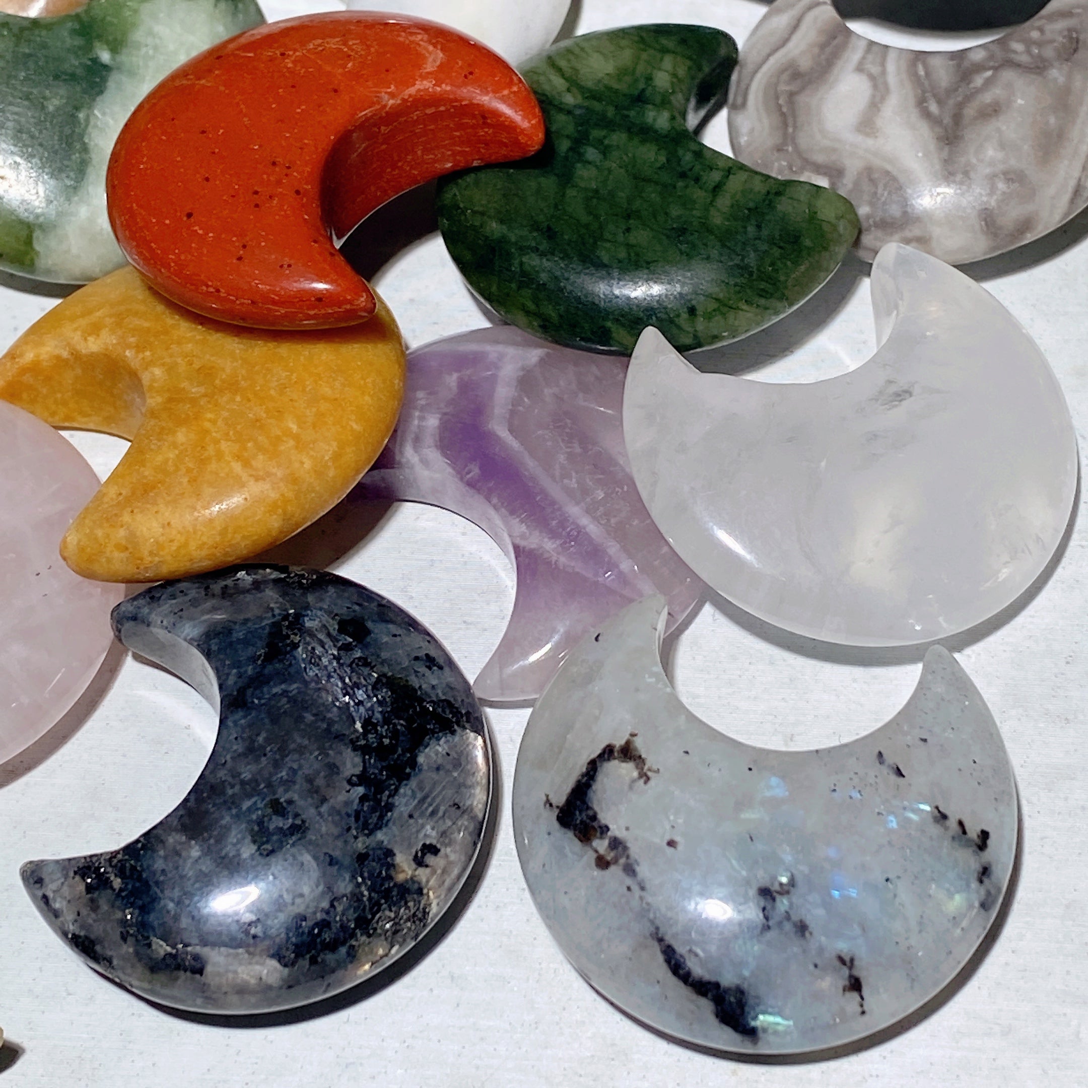 1.2-inch Mixed Crystal Moon Carvings | Healing Shapes