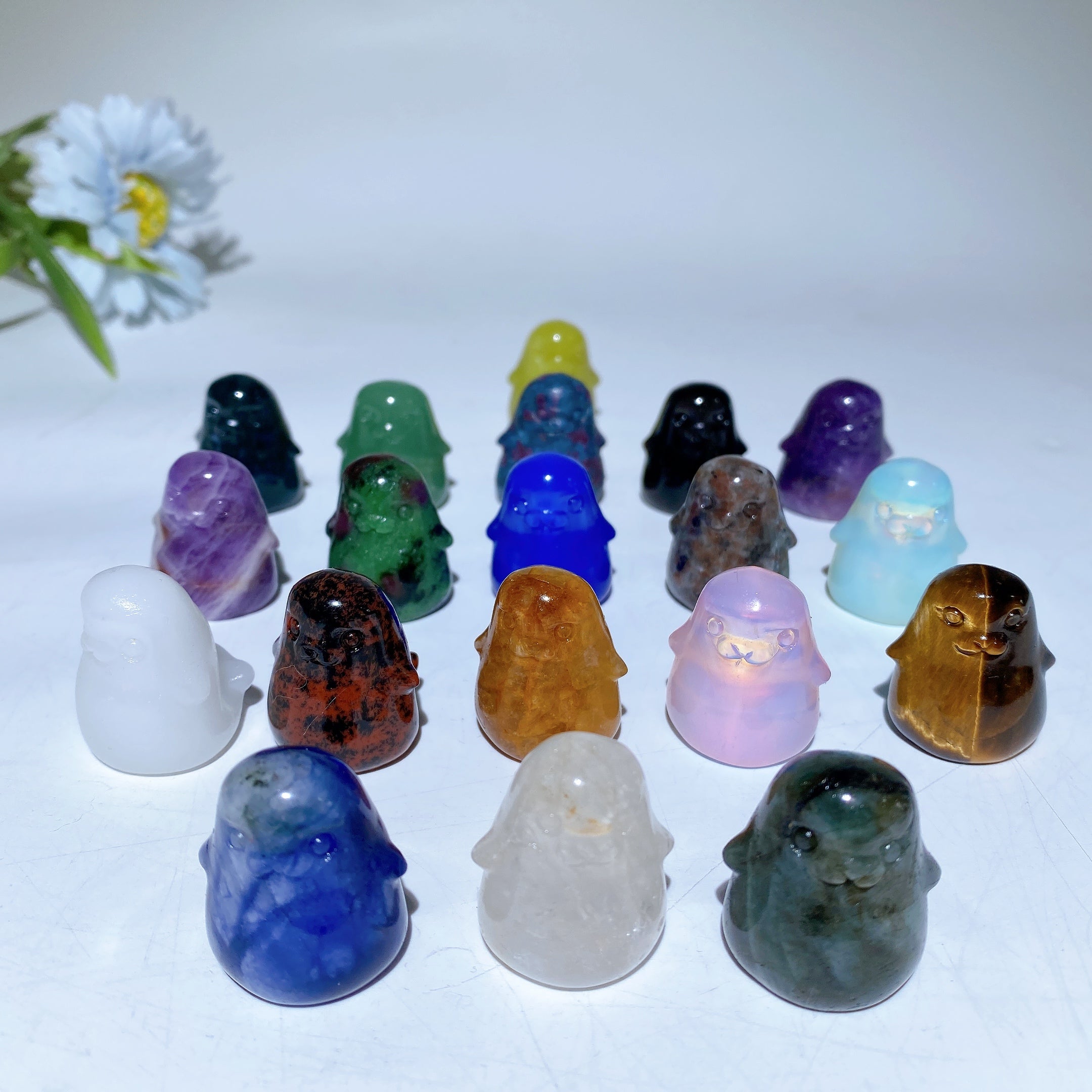 1.2 Inch Mixed Crystal Seal Figurine for Spiritual Healing