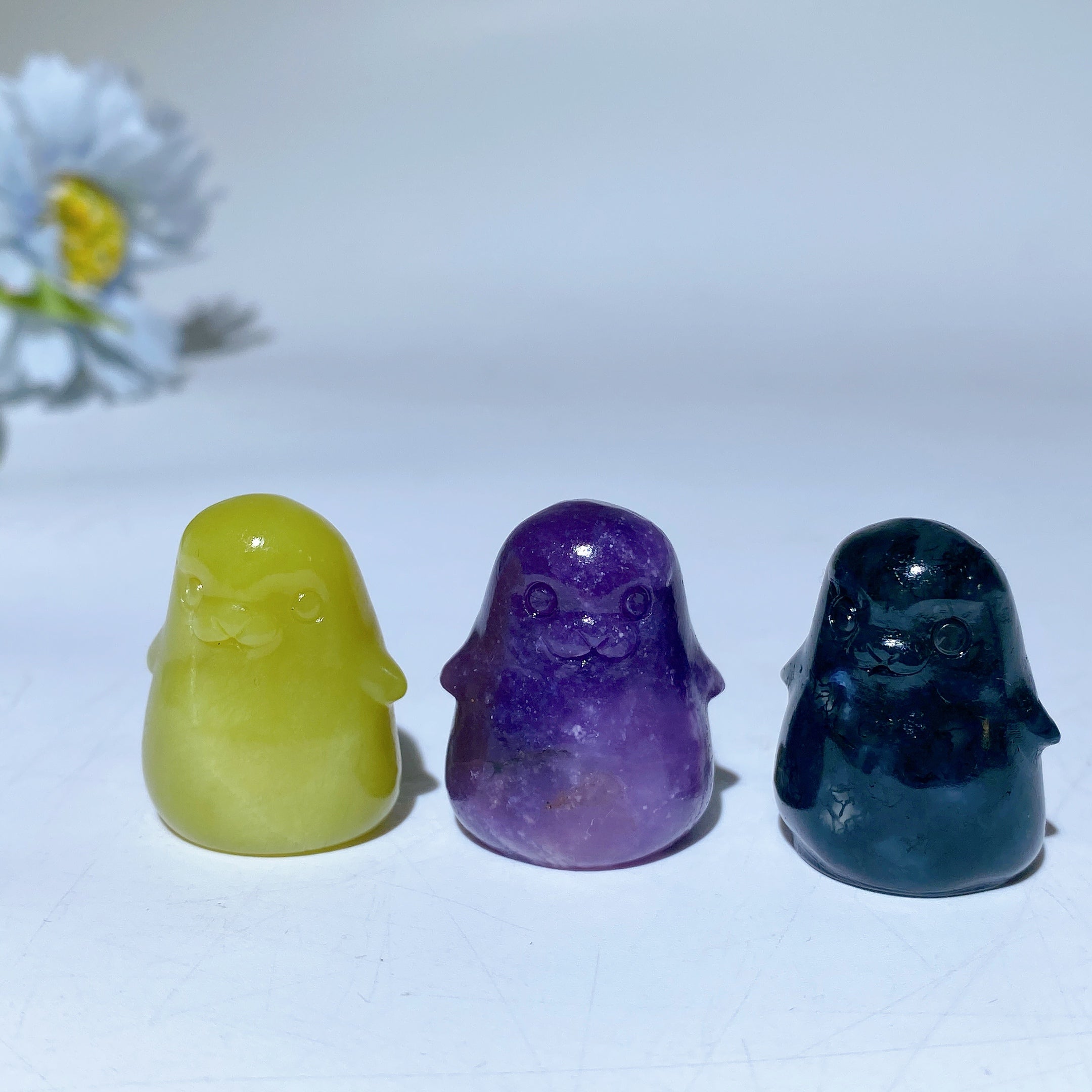 1.2 Inch Mixed Crystal Seal Figurine for Spiritual Healing